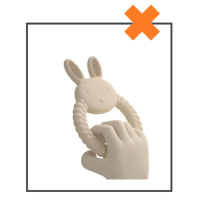 Siliconen bijtring konijn creme